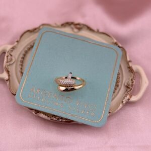 Argento Vivo Adjustable Gold Plated Sterling Silver Ring
